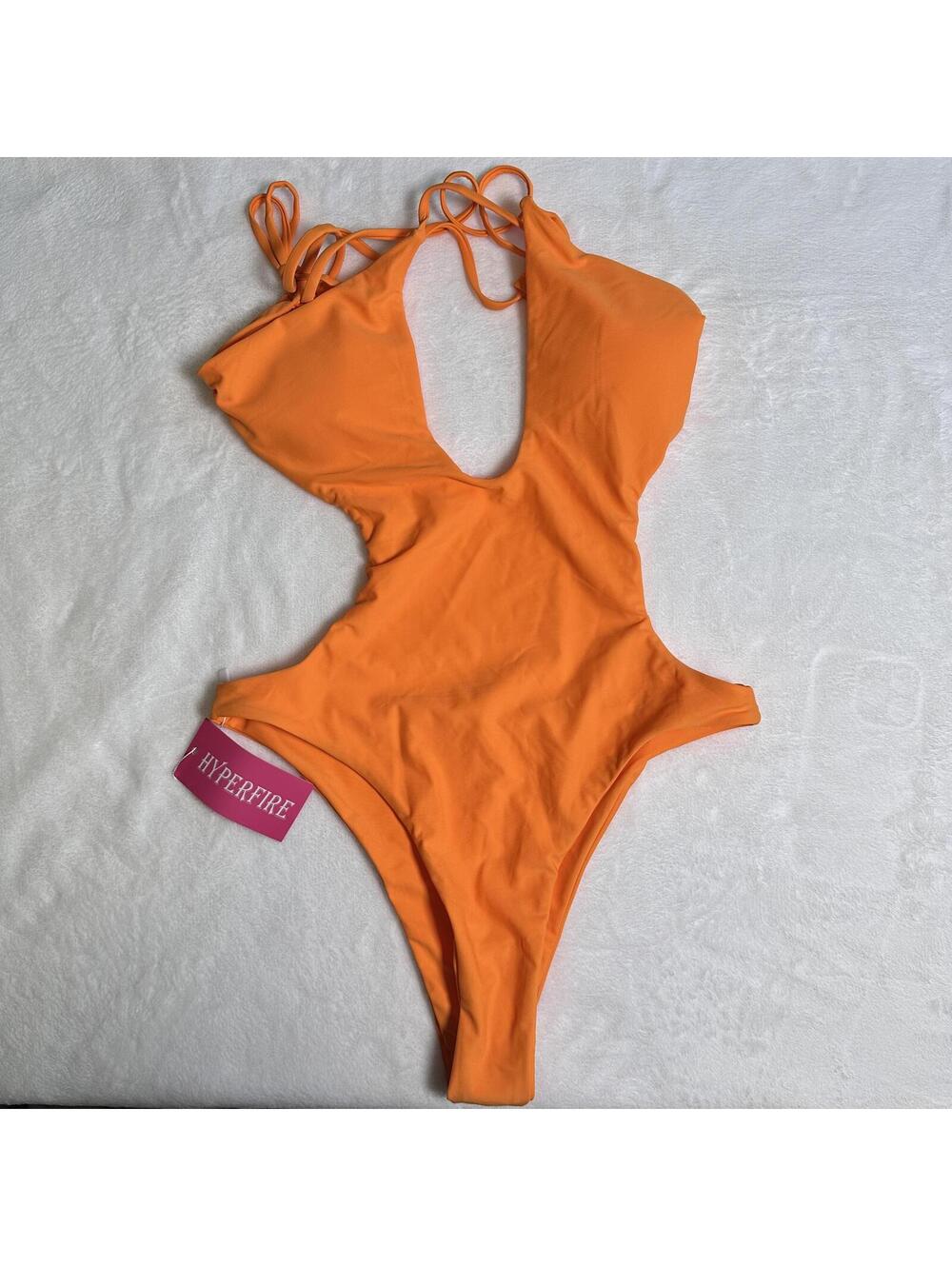 Hyperfire Orange One-Piece Swimsuit Medium NWT